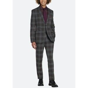 Paisley & Gray Slim Fit Peak Lapel Tartan Plaid Suit Separates Jacket - 38R